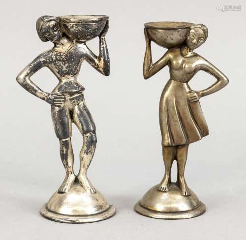 Pair of Art Deco candlesticks, 192