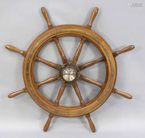 Ship steering wheel with clock, 20