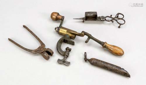 4 tools for gunsmith, 19th c., iro