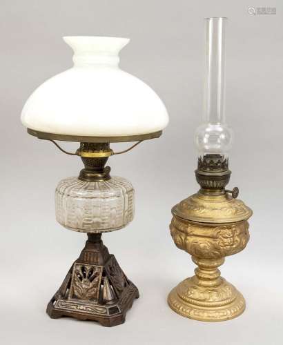 2 Historism petroleum lamps, late