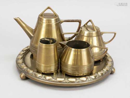 Art Nouveau tea set with tray, ear
