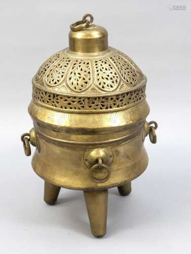 Large brass censer (for incense?),