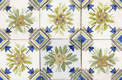 56 Tiles, Holland, 19th century, p