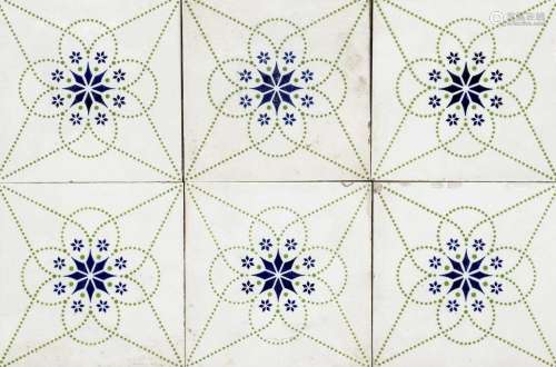 55 Tiles Art deco tiles, 1930s. St