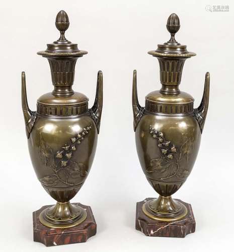 Pair of urn vases, late 19th centu