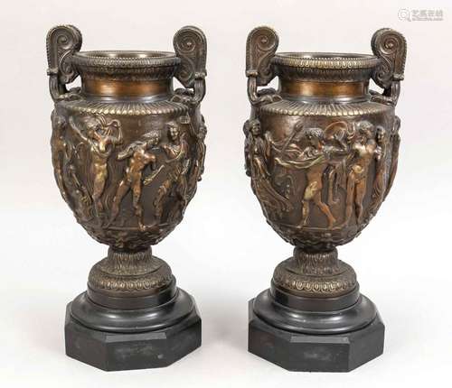 Pair of urn vases, late 19th centu