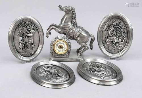 Pewter set, 20th c., consisting of