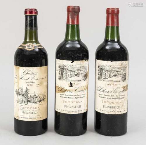 3 bottles of red wine rarities: of