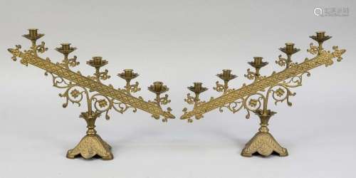 Pair of altar candlesticks, late 1