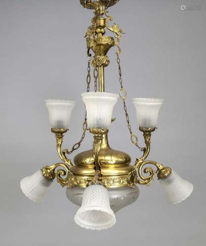Ceiling lamp, early 20th c., brass