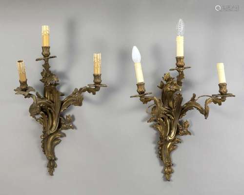 Pair of wall lamps, late 19th cent