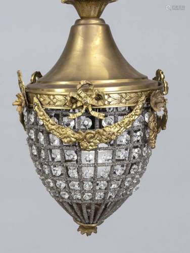 Ceiling lamp, 19th/20th c., brass