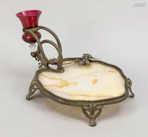 Tray with vase, late 19th century,