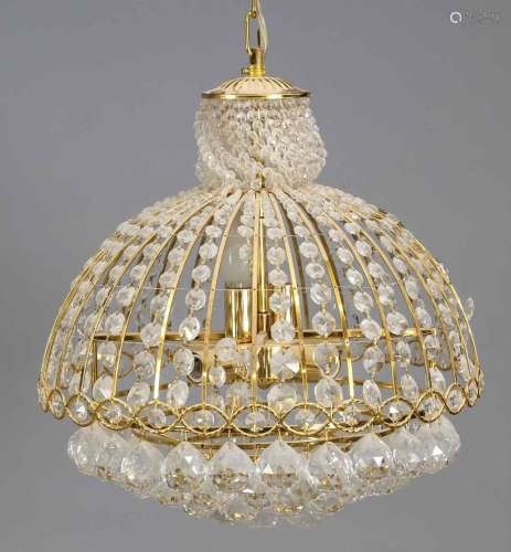 Lamp with crystal glass hangings,