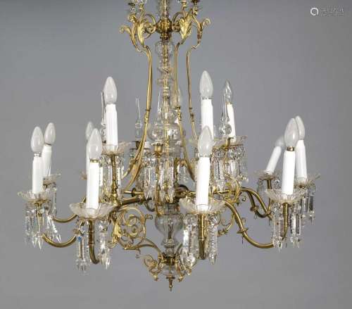 Chandelier, 20th century, brass an