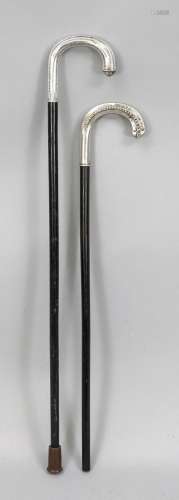 2 walking sticks, late 19th/early