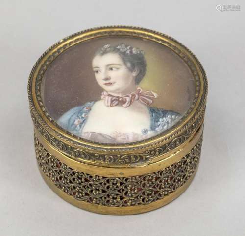 Lidded box with miniature, late 19