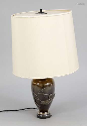 Lamp with vase base, mid-20th c.,