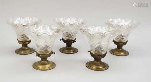 5 wall or ceiling lamps, late 19th