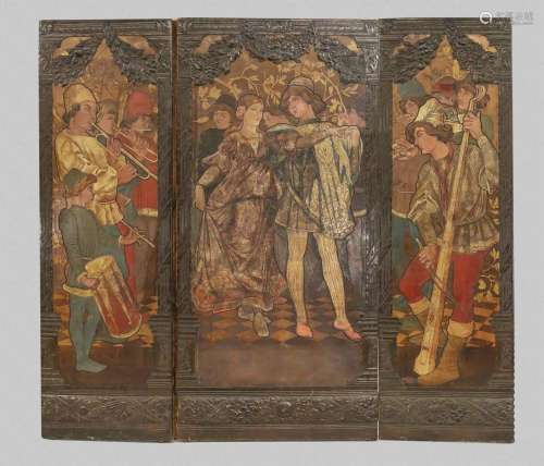 Large Renaissance-style screen, la