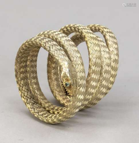 Snake bracelet, 20th c., braided m