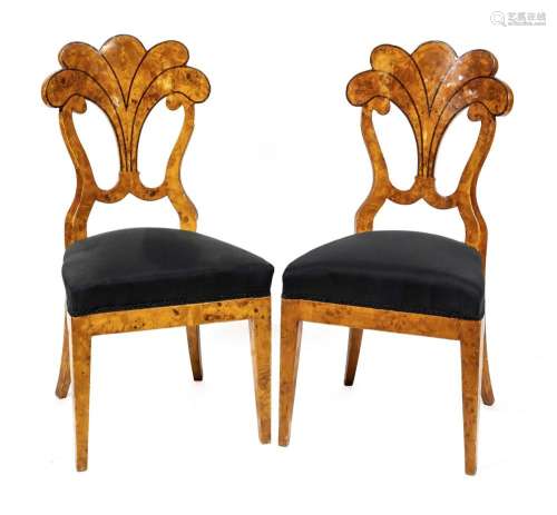 Pair of Viennese chairs in Biederm