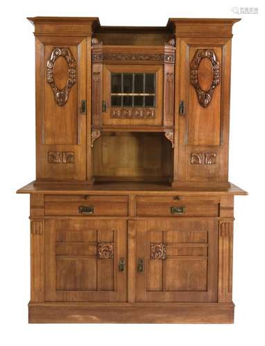 Top cabinet, around 1900, walnut p