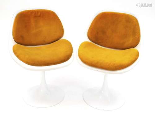 Pair of trumpet chairs circa 1970,