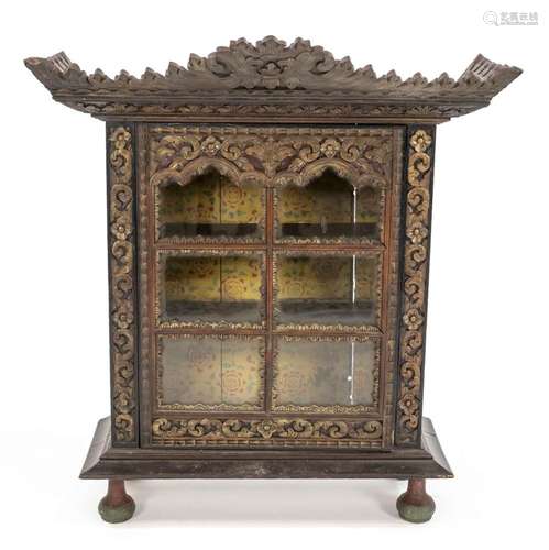 Asian cabinet circa 1900, oak-like