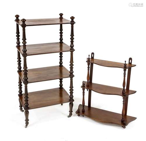 Etagere on roller feet and wall sh