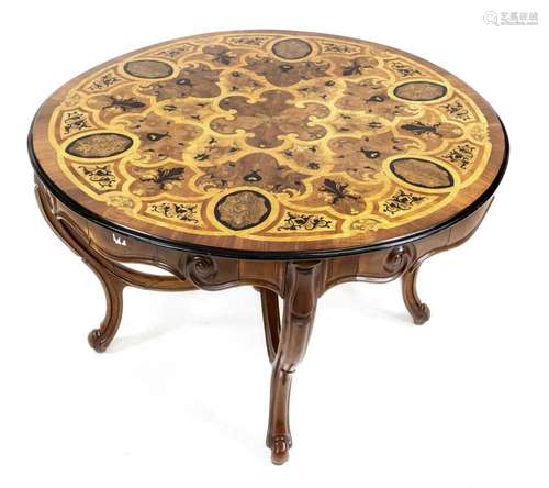 Large round table, 19th c., walnut