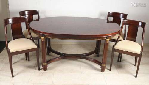 Oval dining table with 4 chairs, a