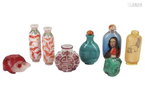 EIGHT CHINESE SNUFF BOTTLES