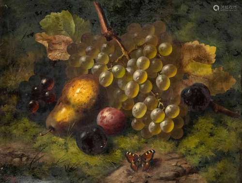 Smith, William H. 1835 Londres 1885. Nature morte aux raisin...