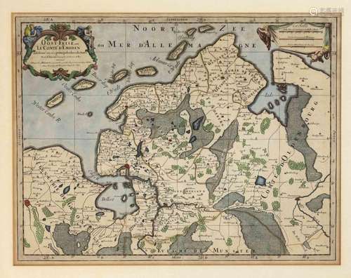 Carte historique de la Frise orientale ''Oost Frise,...