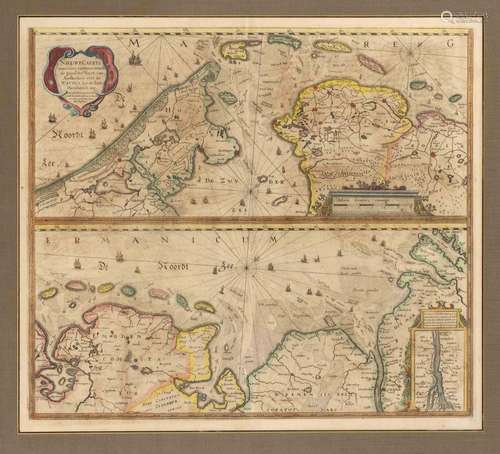 Carte historique de la mer des Wadden ''Nieuwe Carte...