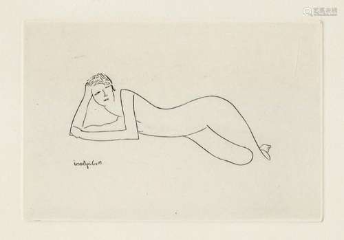 Modigliani, Amedeo. Femme nue allongée. Gravure, signature i...