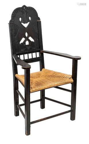 Fauteuil Worpswede avec motif de tête de cheval. Début du 20...