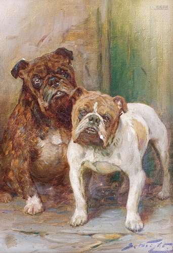 GEORGE WRIGHT (1860-1942) LES DEUX BULLDOGS