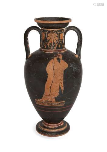 Amphore de cou en poterie à figures rouges de style grec ave...