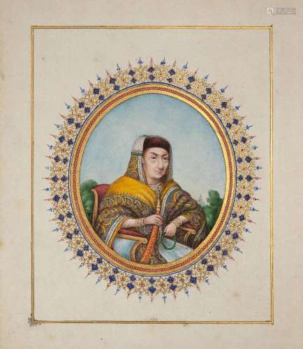 Portrait ovale de Zib Al Nisa (1753 1836), Begum Somru de So...