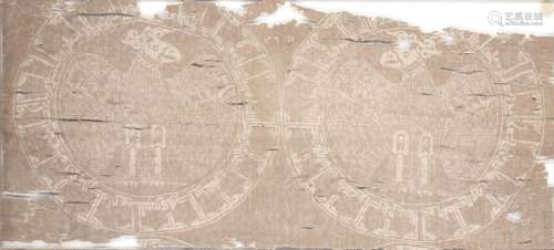 Fragment de textile sogdien avec deux aigles, Asie centrale,...