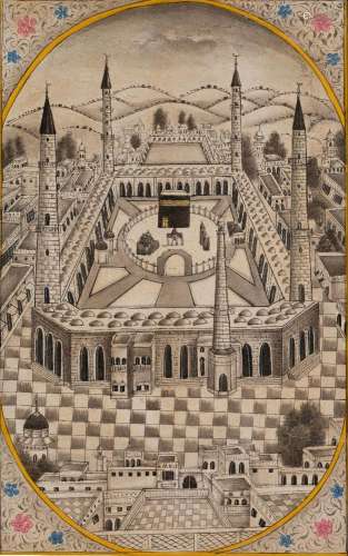 Vue architecturale du Masjid al Haram à La Mecque et de la K...