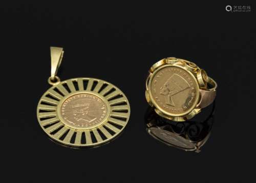Pendant and ring with Nofretete-medal
