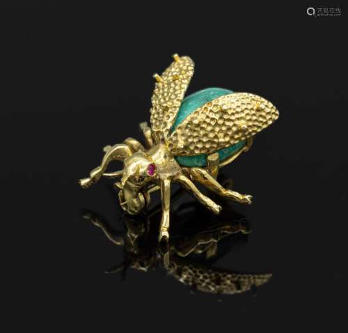 14 kt gold brooch 'bug', YG 585/000