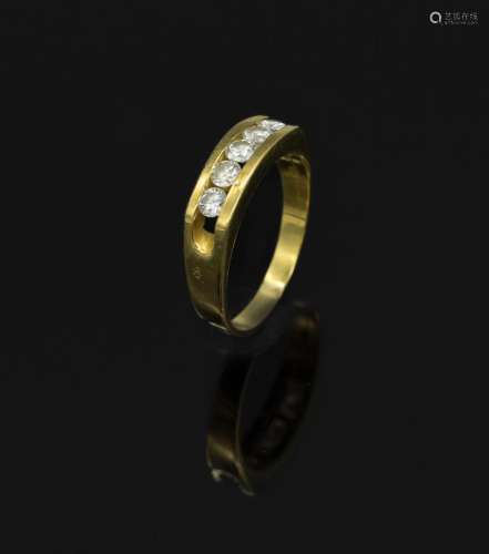 18 kt gold ring with brilliants, YG 750/000