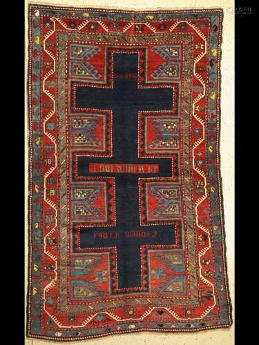 Karachoph Kazak antique, Caucasus, dated 1901, wool on