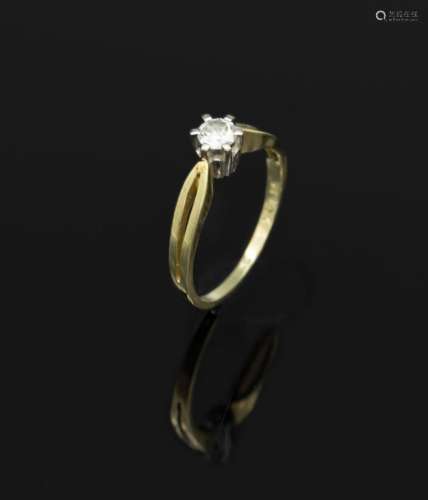 14 kt gold ring with diamond, YG 585/000