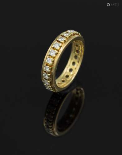 14 kt gold memoryring with brilliants