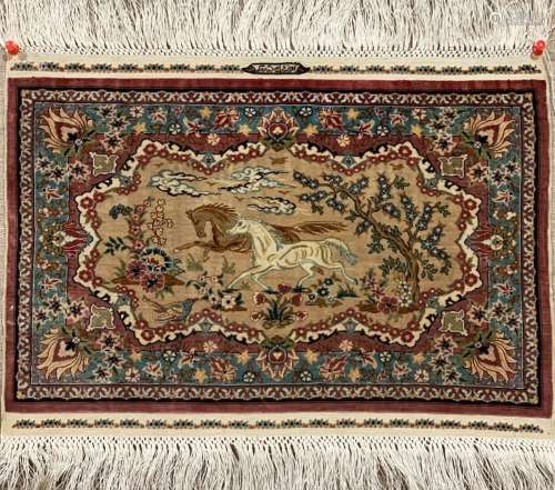 Very fine silk Hereke (15 x 15), signed, Turkey